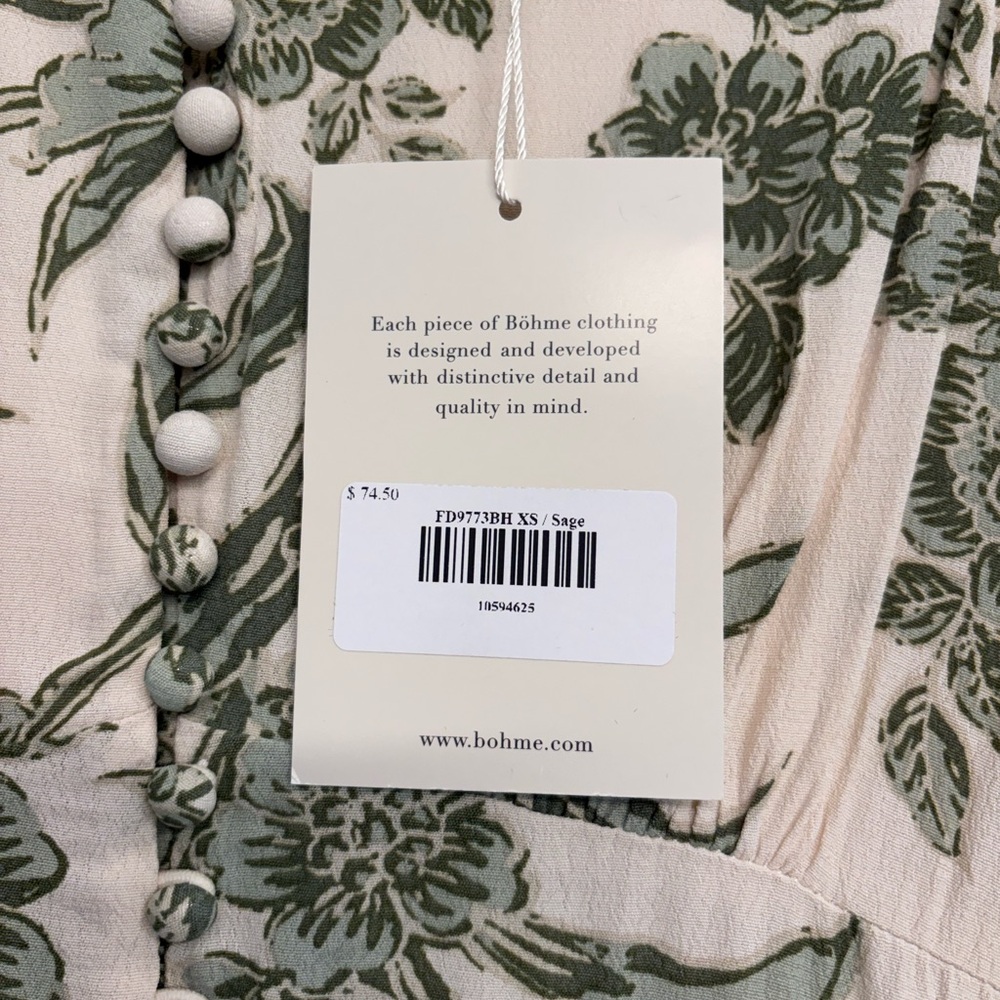 Bohme Green Floral Midi Dress - Picture 10 of 10